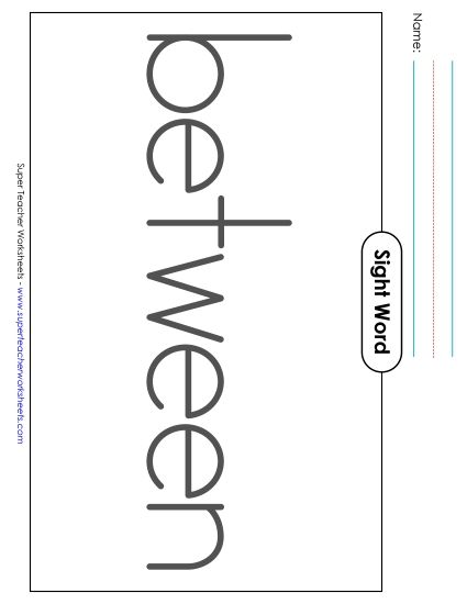 Big Trace: Between (Printable PDF Worksheet)