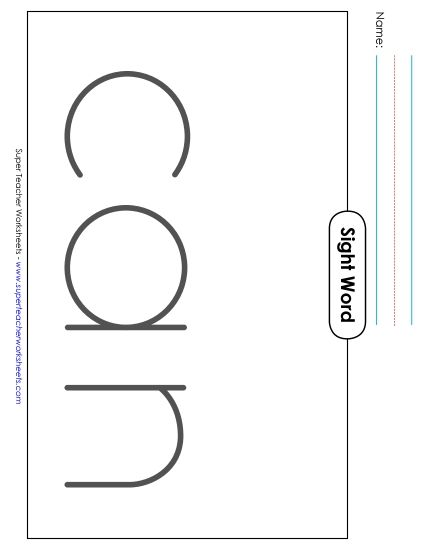 Big Trace: Can (Printable PDF Worksheet)