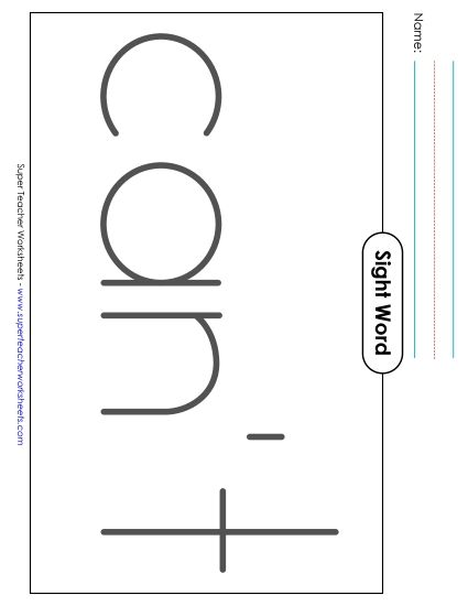 Big Trace: Can't (Printable PDF Worksheet)