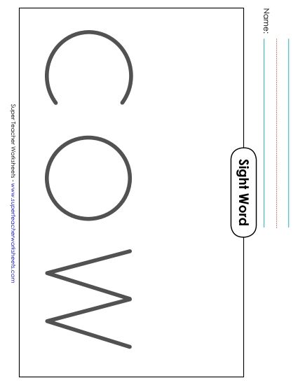 Big Trace: Cow (Printable PDF Worksheet)