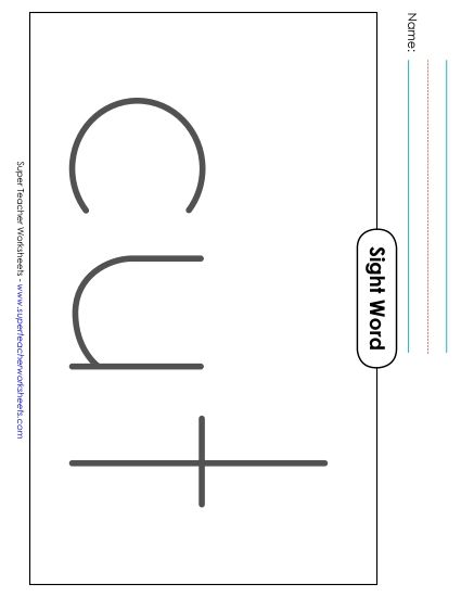 Big Trace: Cut (Printable PDF Worksheet)