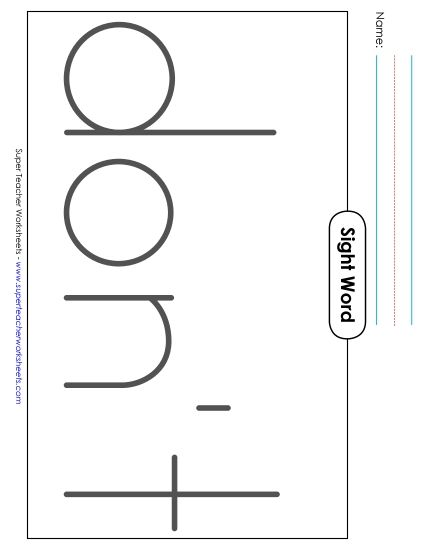 Big Trace: Don't (Printable PDF Worksheet)