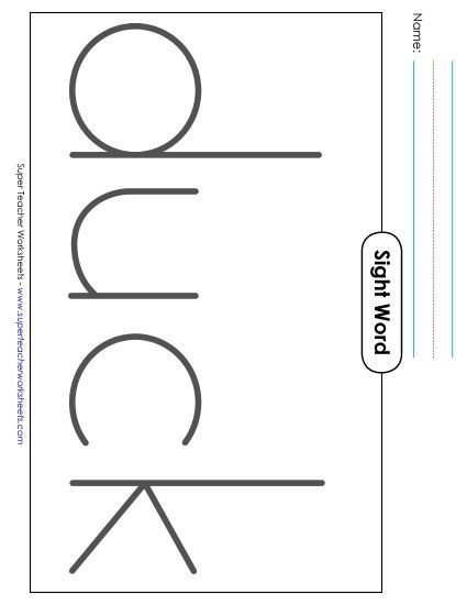 Big Trace: Duck (Printable PDF Worksheet)