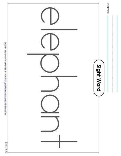 Big Trace: Elephant (Printable PDF Worksheet)