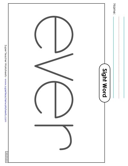 Big Trace: Ever (Printable PDF Worksheet)