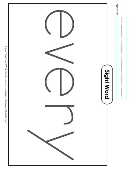 Big Trace: Every (Printable PDF Worksheet)