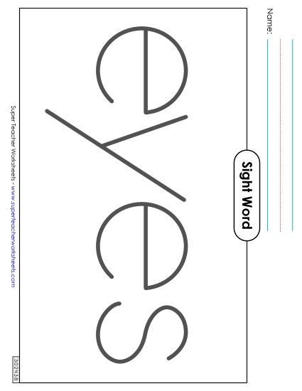 Big Trace: Eyes (Printable PDF Worksheet)