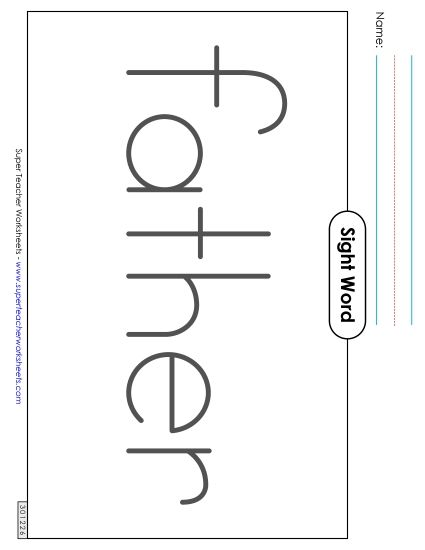 Big Trace: Father (Printable PDF Worksheet)