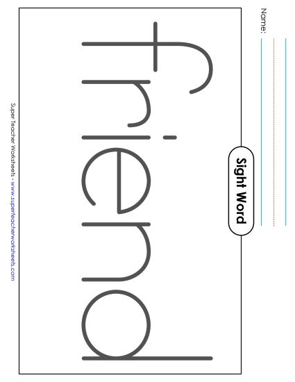 Big Trace: Friend (Printable PDF Worksheet)