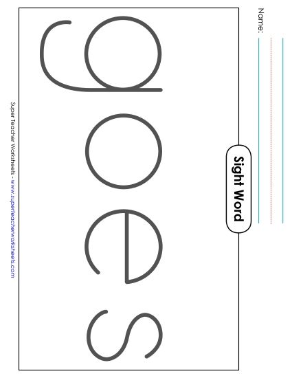 Big Trace: Goes (Printable PDF Worksheet)