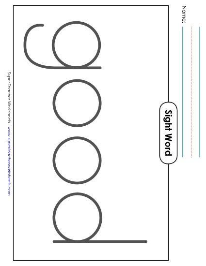 Big Trace: Good (Printable PDF Worksheet)