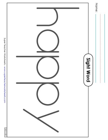 Big Trace: Happy (Printable PDF Worksheet)