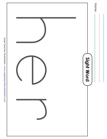 Big Trace: Her (Printable PDF Worksheet)