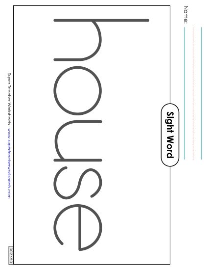 Big Trace: House (Printable PDF Worksheet)