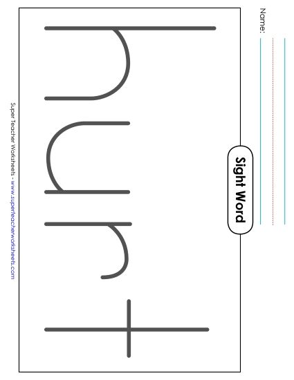Big Trace: Hurt (Printable PDF Worksheet)