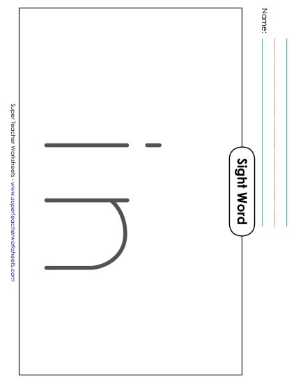 Big Trace: In (Printable PDF Worksheet)