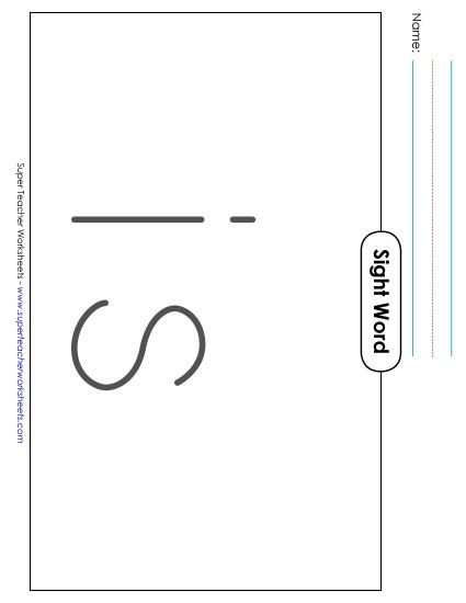Big Trace: Is (Printable PDF Worksheet)