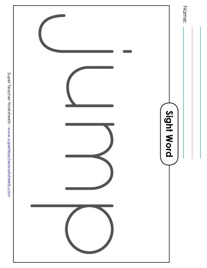 Big Trace: Jump (Printable PDF Worksheet)