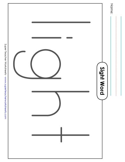 Big Trace: Light (Printable PDF Worksheet)