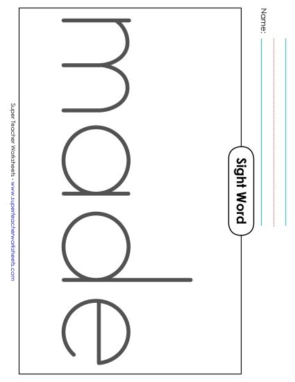 Big Trace: Made (Printable PDF Worksheet)