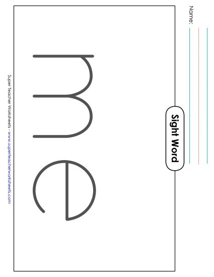 Big Trace: Me (Printable PDF Worksheet)