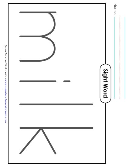 Big Trace: Milk (Printable PDF Worksheet)