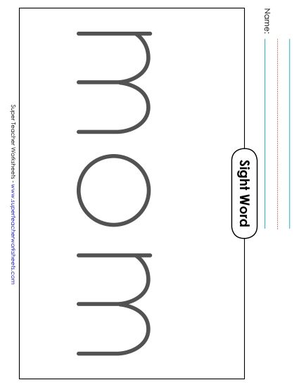 Big Trace: Mom (Printable PDF Worksheet)