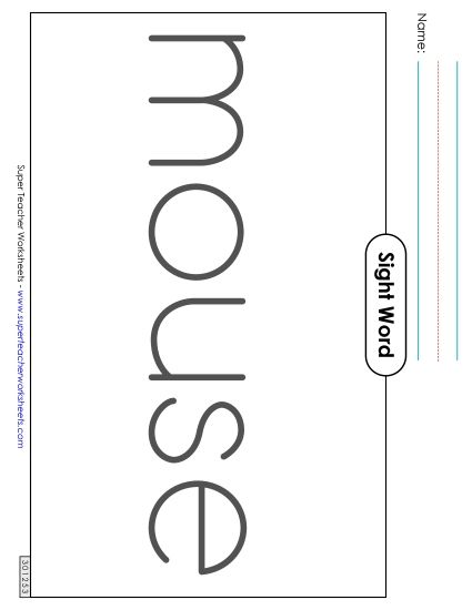 Big Trace: Mouse (Printable PDF Worksheet)