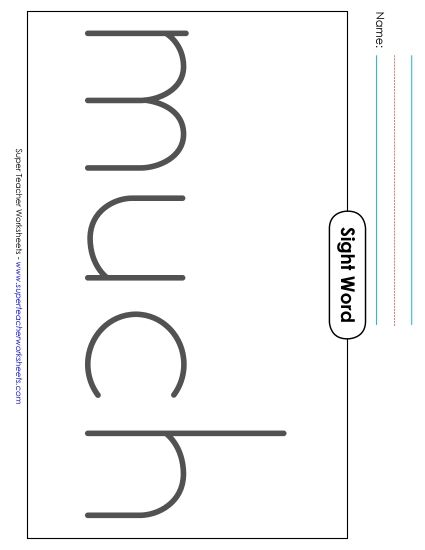 Big Trace: Much (Printable PDF Worksheet)