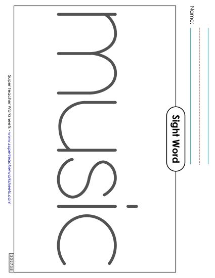 Big Trace: Music (Printable PDF Worksheet)