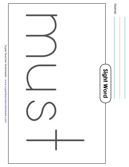 Big Trace: Must (Printable PDF Worksheet)