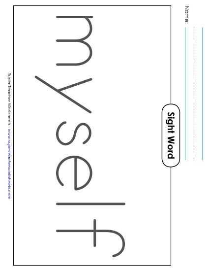 Big Trace: Myself (Printable PDF Worksheet)