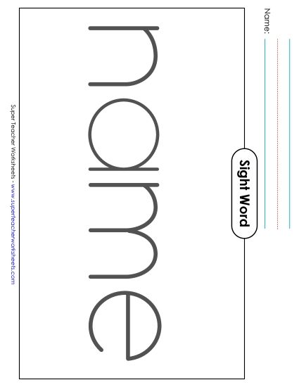 Big Trace: Name (Printable PDF Worksheet)