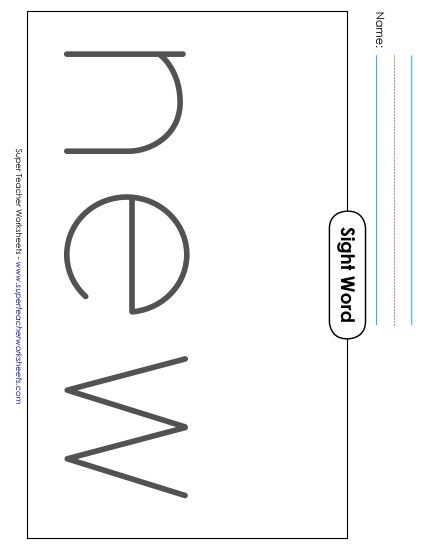 Big Trace: New (Printable PDF Worksheet)