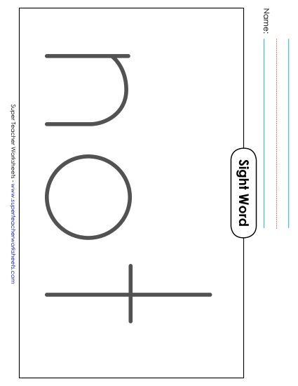 Big Trace: Not (Printable PDF Worksheet)