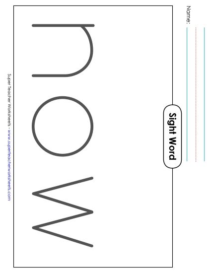 Big Trace: Now (Printable PDF Worksheet)