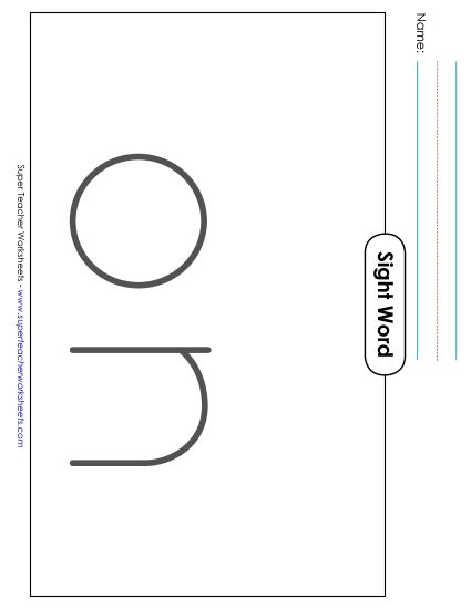 Big Trace: On (Printable PDF Worksheet)