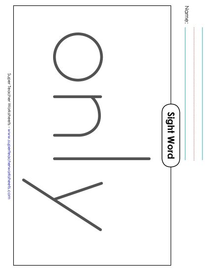 Big Trace: Only (Printable PDF Worksheet)