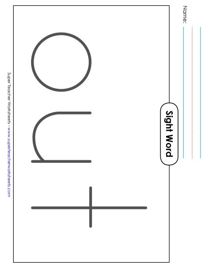 Big Trace: Out (Printable PDF Worksheet)