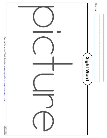 Big Trace: Picture (Printable PDF Worksheet)