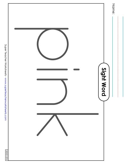 Big Trace: Pink (Printable PDF Worksheet)