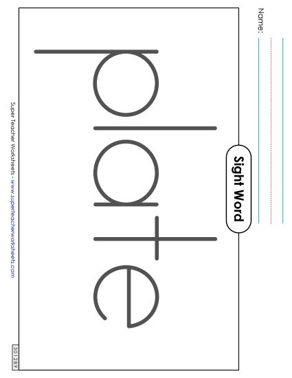 Big Trace: Plate (Printable PDF Worksheet)