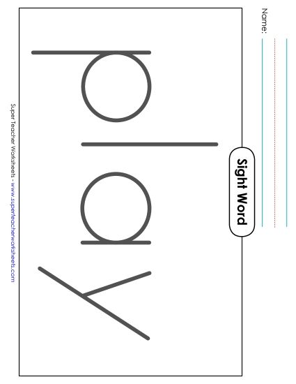 Big Trace: Play (Printable PDF Worksheet)