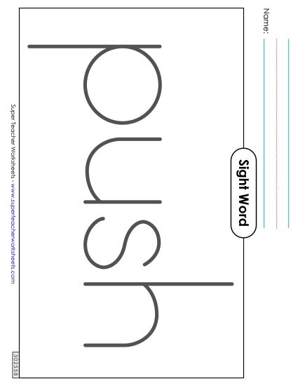 Big Trace: Push (Printable PDF Worksheet)