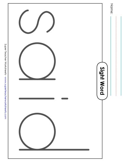 Big Trace: Said (Printable PDF Worksheet)