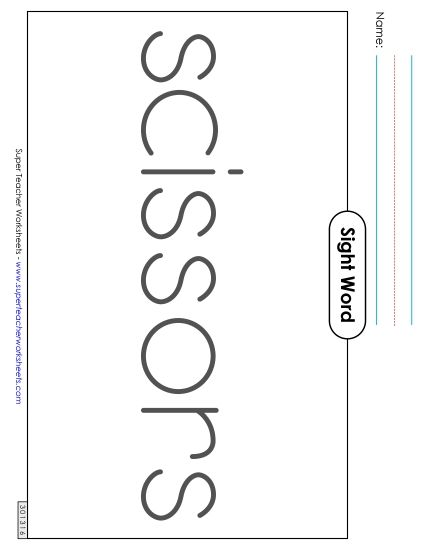 Big Trace: Scissors (Printable PDF Worksheet)