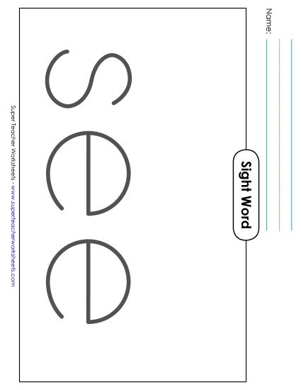 Big Trace: See (Printable PDF Worksheet)