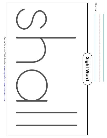 Big Trace: Shall (Printable PDF Worksheet)