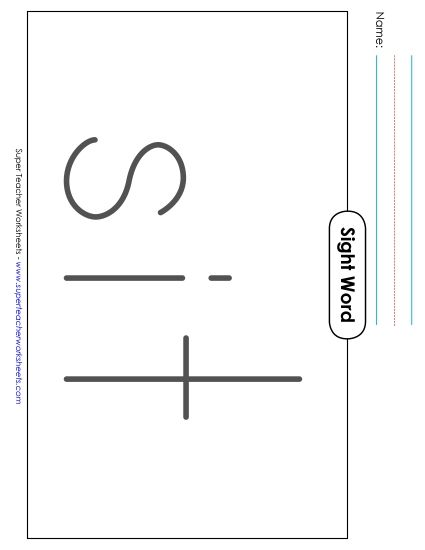 Big Trace: Sit (Printable PDF Worksheet)