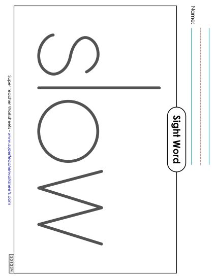 Big Trace: Slow (Printable PDF Worksheet)